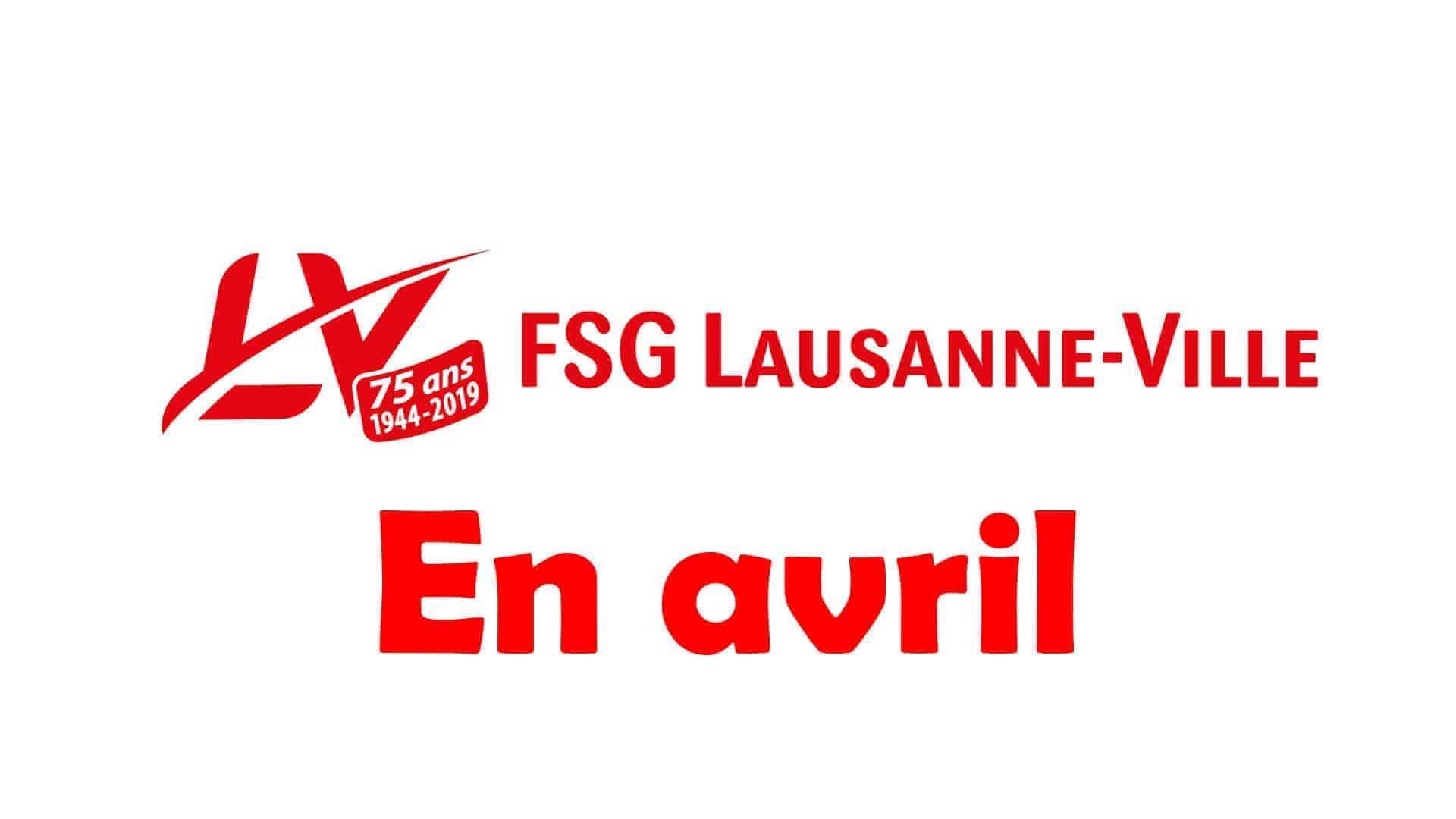 Au programme durant le mois d’avril 2019